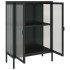 Aparador alto vidrio y acero negro 75x35x105