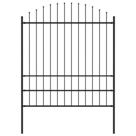 Valla de jardín con puntas acero negro (1,75-2)x1,7