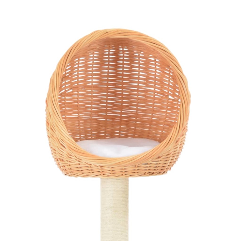 Rascador para gatos con poste de sisal madera natural de