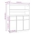 Aparador alto de madera maciza de pino 89x40x116,5
