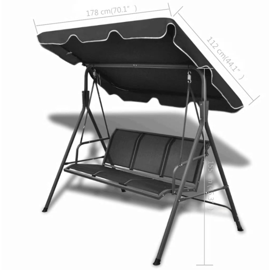 Banco columpio de jardín con dosel