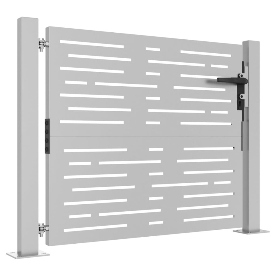 Puerta de jardín acero corten diseño cuadrado 105x105