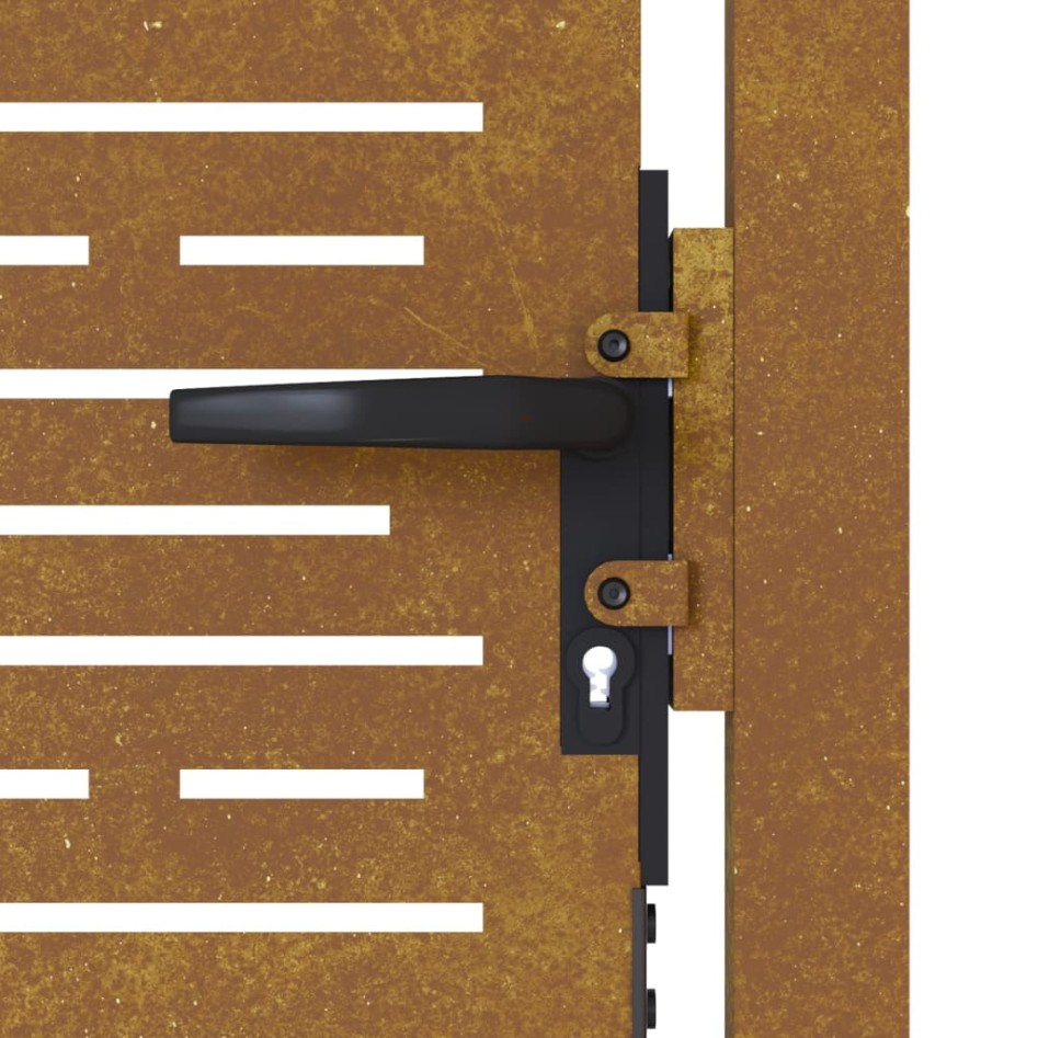 Puerta de jardín acero corten diseño cuadrado 105x105