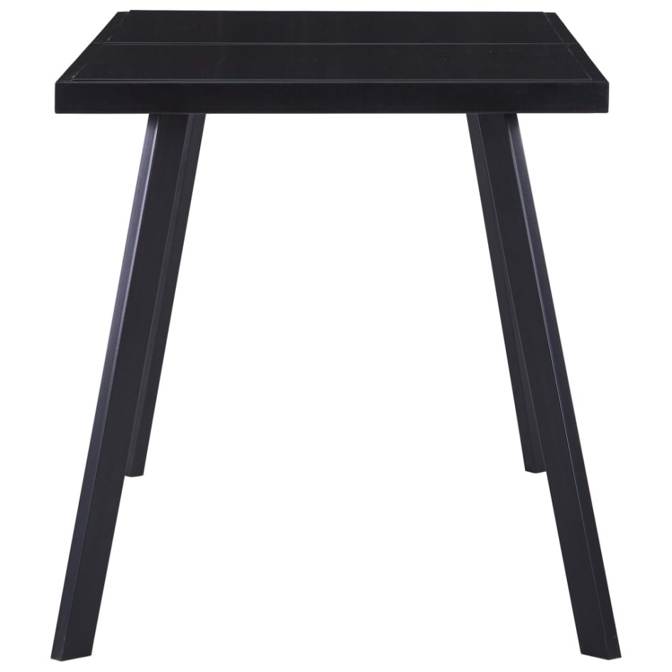 Mesa de comedor de vidrio templado negro 140x70x75