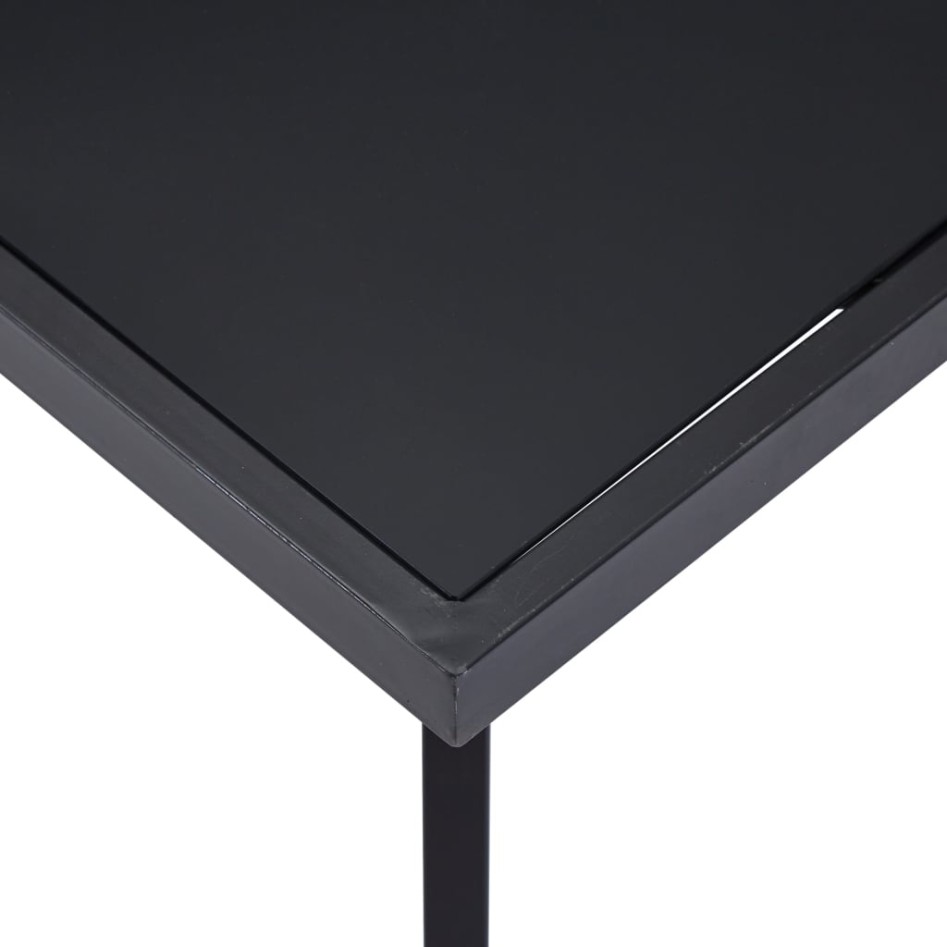 Mesa de comedor de vidrio templado negro 140x70x75