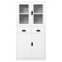 Armario oficina acero vidrio templado blanco 90x40x180