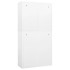 Armario oficina acero vidrio templado blanco 90x40x180