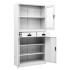 Armario oficina acero vidrio templado blanco 90x40x180