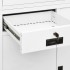 Armario oficina acero vidrio templado blanco 90x40x180