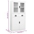 Armario oficina acero vidrio templado blanco 90x40x180