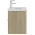 Mueble con lavabo madera de ingeniería blanco y roble