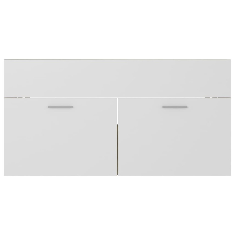 Mueble con lavabo madera de ingeniería blanco y roble