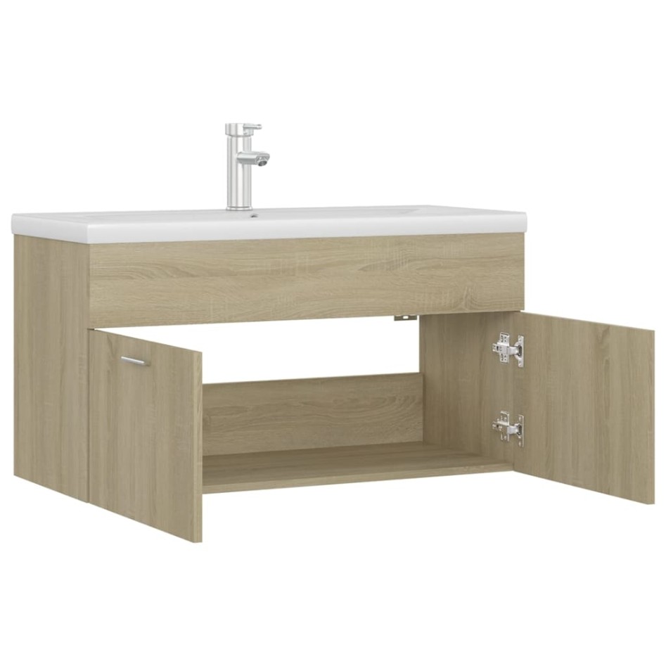 Mueble con lavabo madera de ingeniería roble