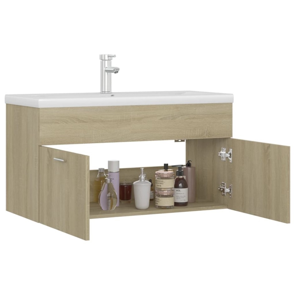 Mueble con lavabo madera de ingeniería roble