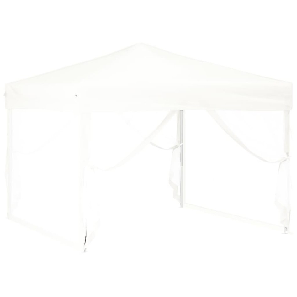 Carpa para fiestas plegable con paredes laterales blanca 3x3