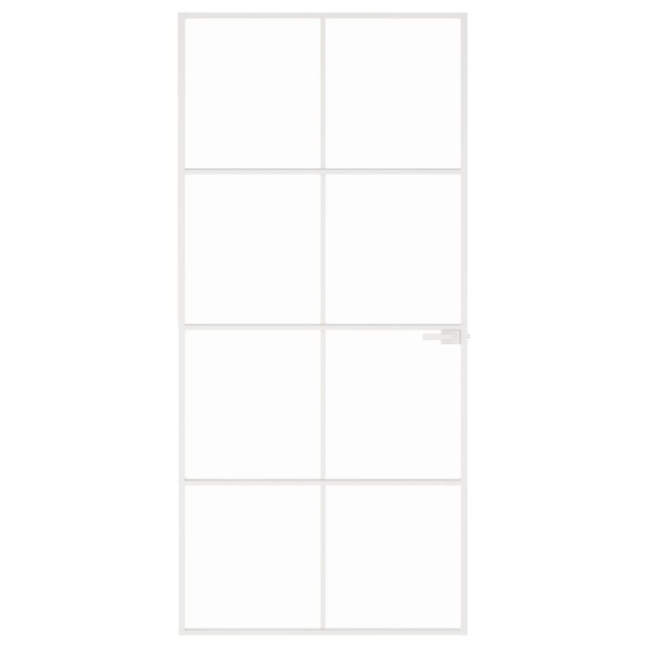 Puerta de interior vidrio templado y aluminio blanco