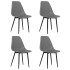 Sillas de comedor 4 unidades gris