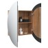 Armario de baño con espejo redondo y LED roble 54x54x17,5