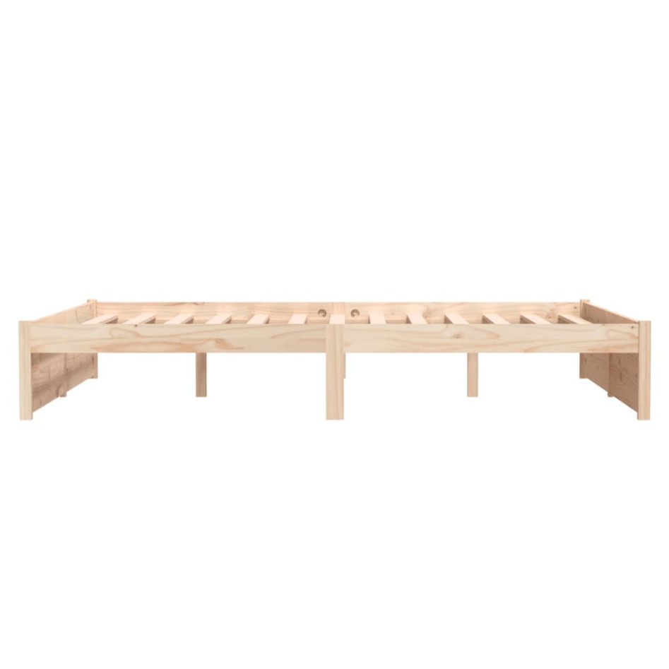Estructura de cama doble sin colchón madera maciza 135x190