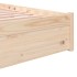 Estructura de cama doble sin colchón madera maciza 135x190