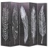 Biombo divisor plegable 200x170 cm plumas blanco y
