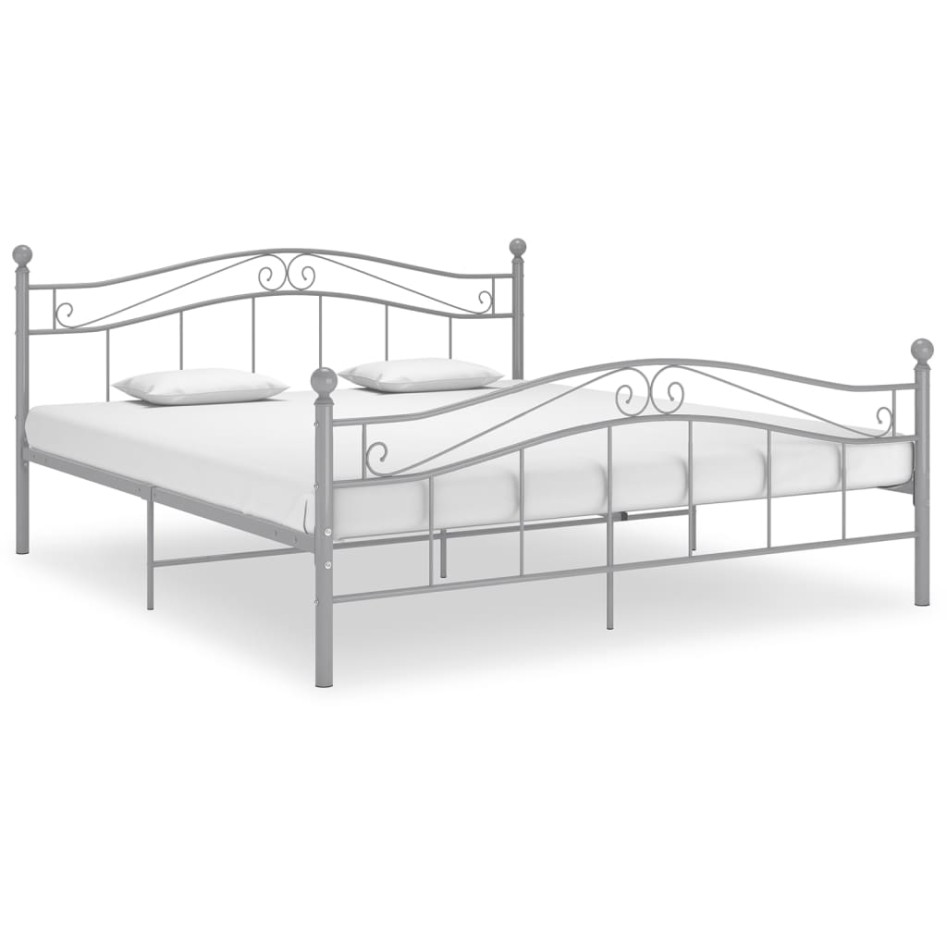 Estructura de cama de metal gris 200x200