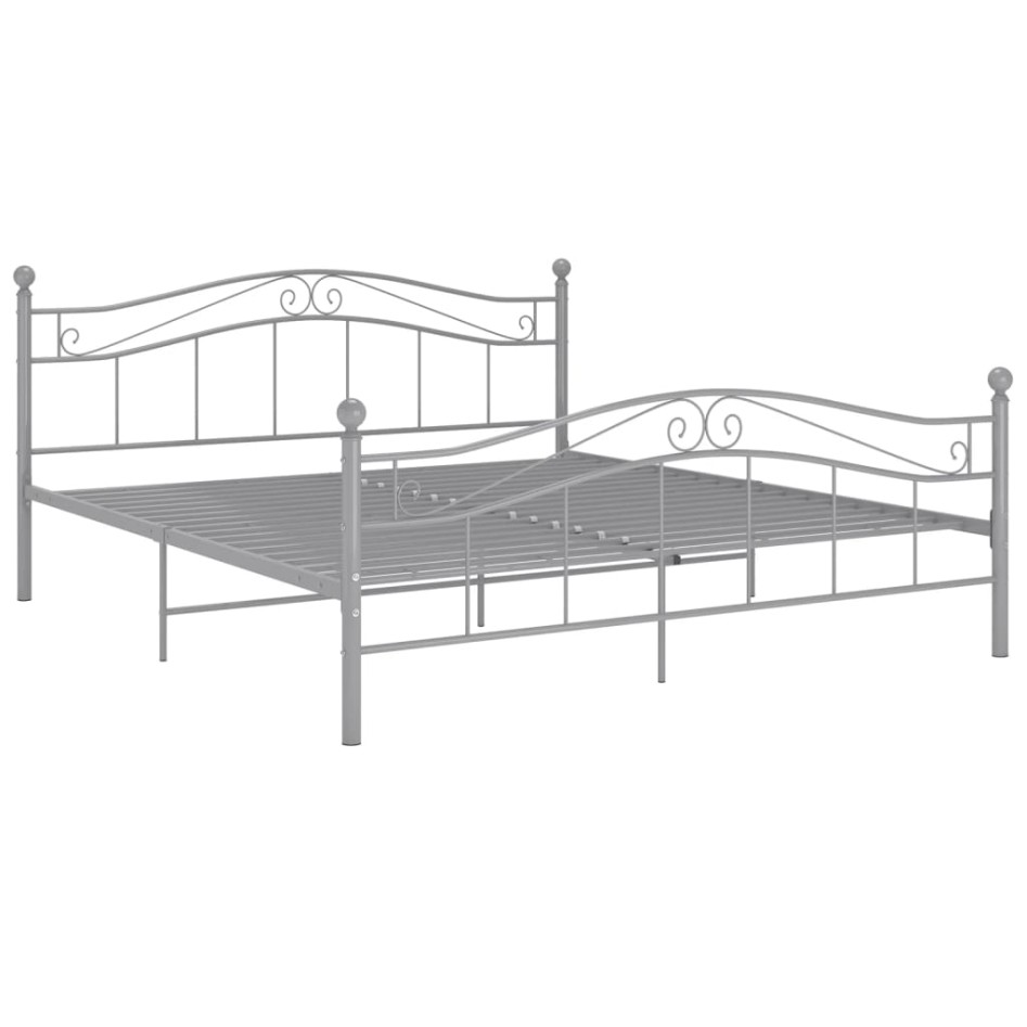 Estructura de cama de metal gris 200x200