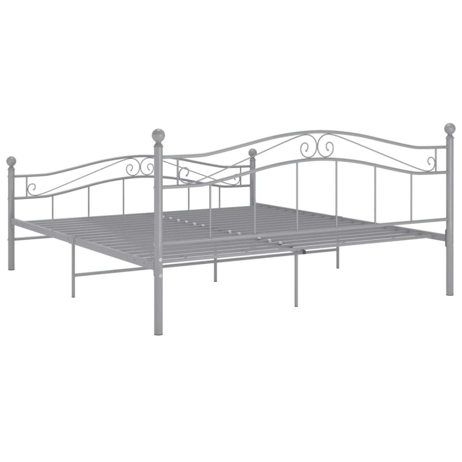 Estructura de cama de metal gris 200x200
