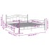 Estructura de cama de metal gris 200x200