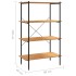 Estantería de 4 niveles negro y roble 80x40x130