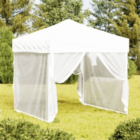 Carpa para fiestas plegable con paredes laterales blanca 2x2