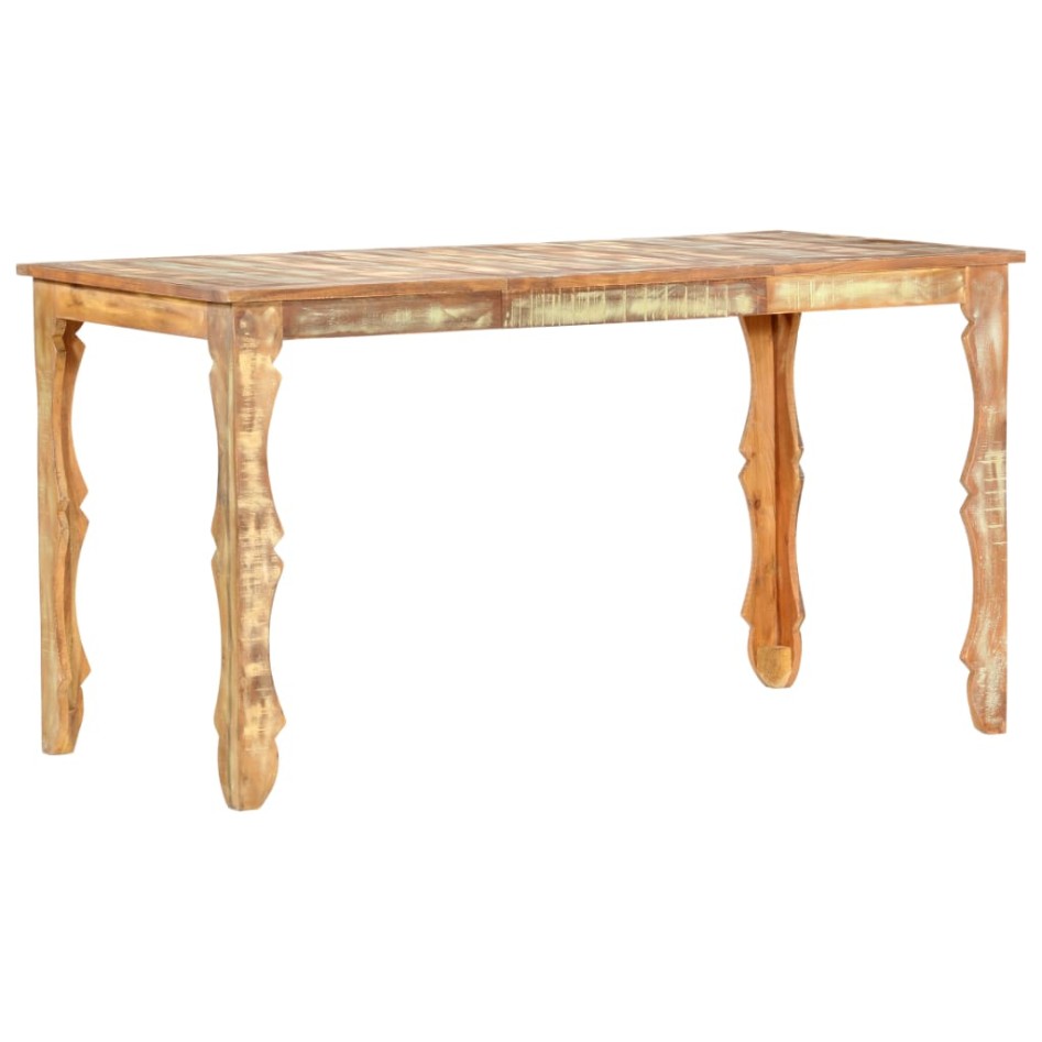 Mesa de comedor de madera maciza reciclada 140x70x76