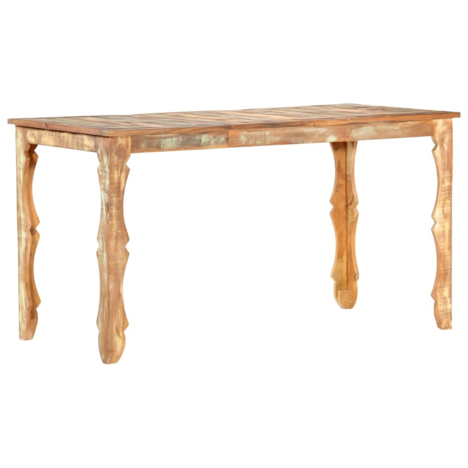 Mesa de comedor de madera maciza reciclada 140x70x76