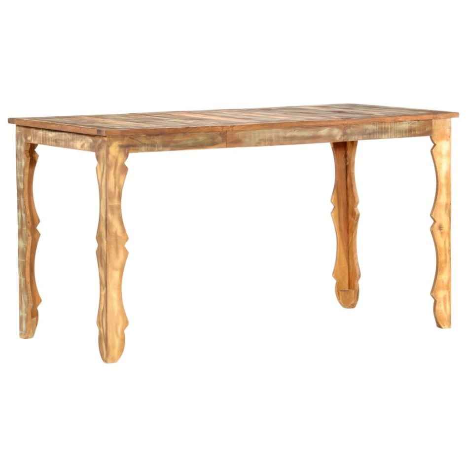 Mesa de comedor de madera maciza reciclada 140x70x76