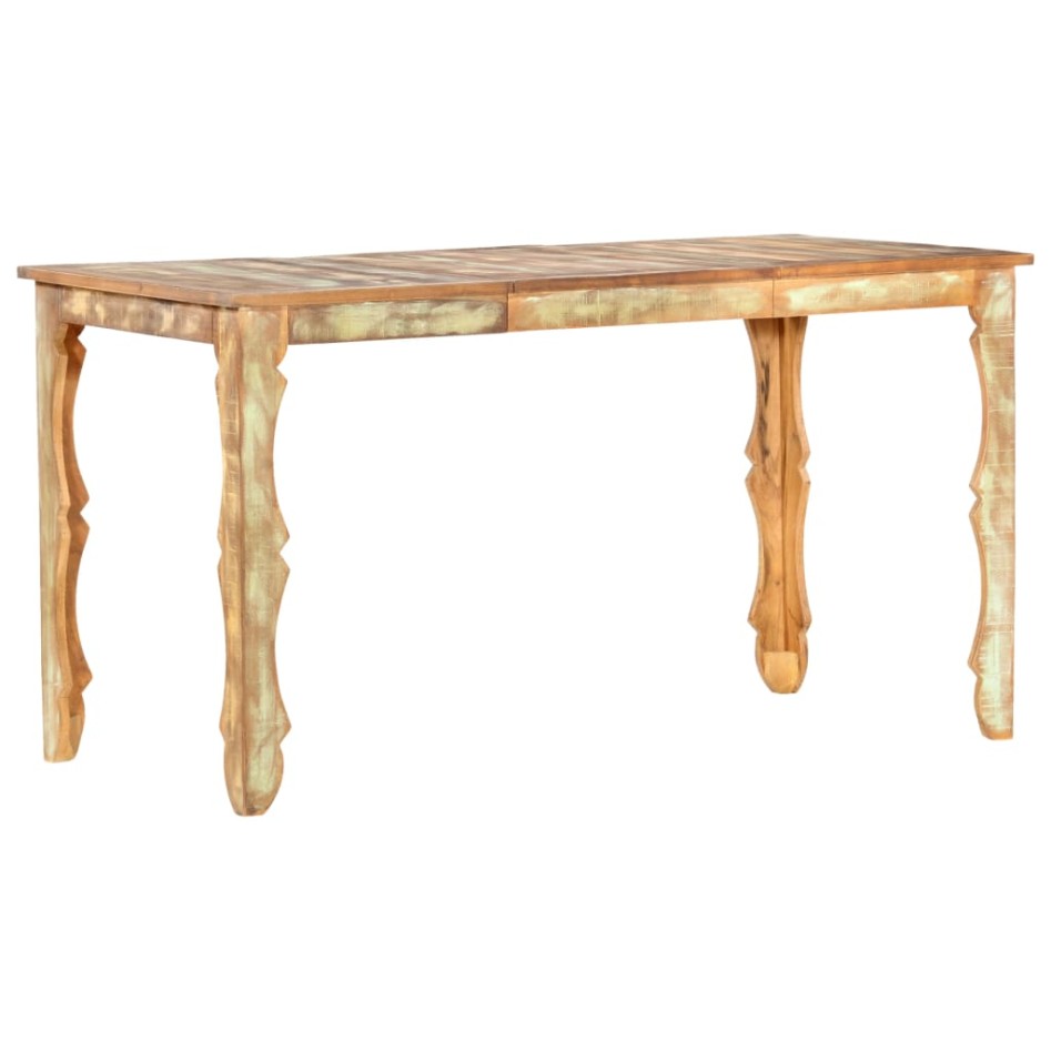 Mesa de comedor de madera maciza reciclada 140x70x76