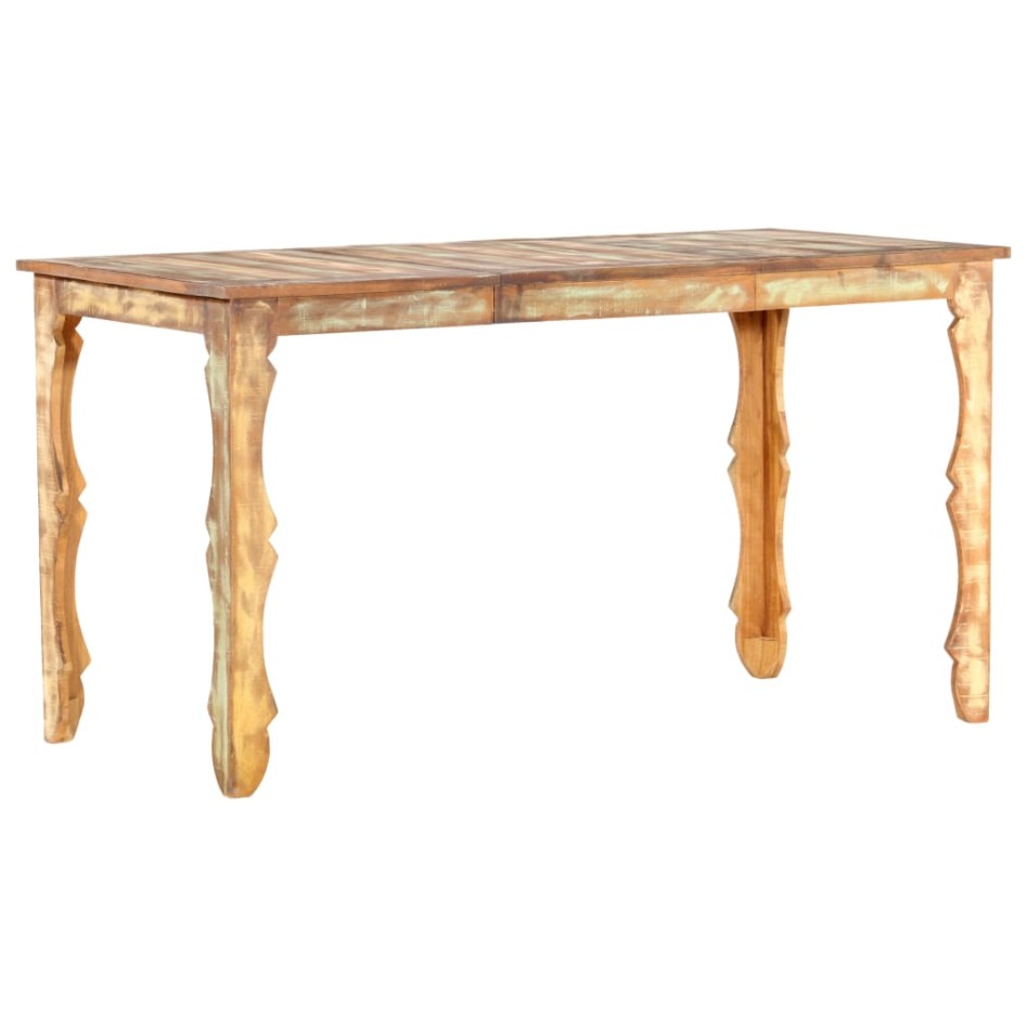 Mesa de comedor de madera maciza reciclada 140x70x76