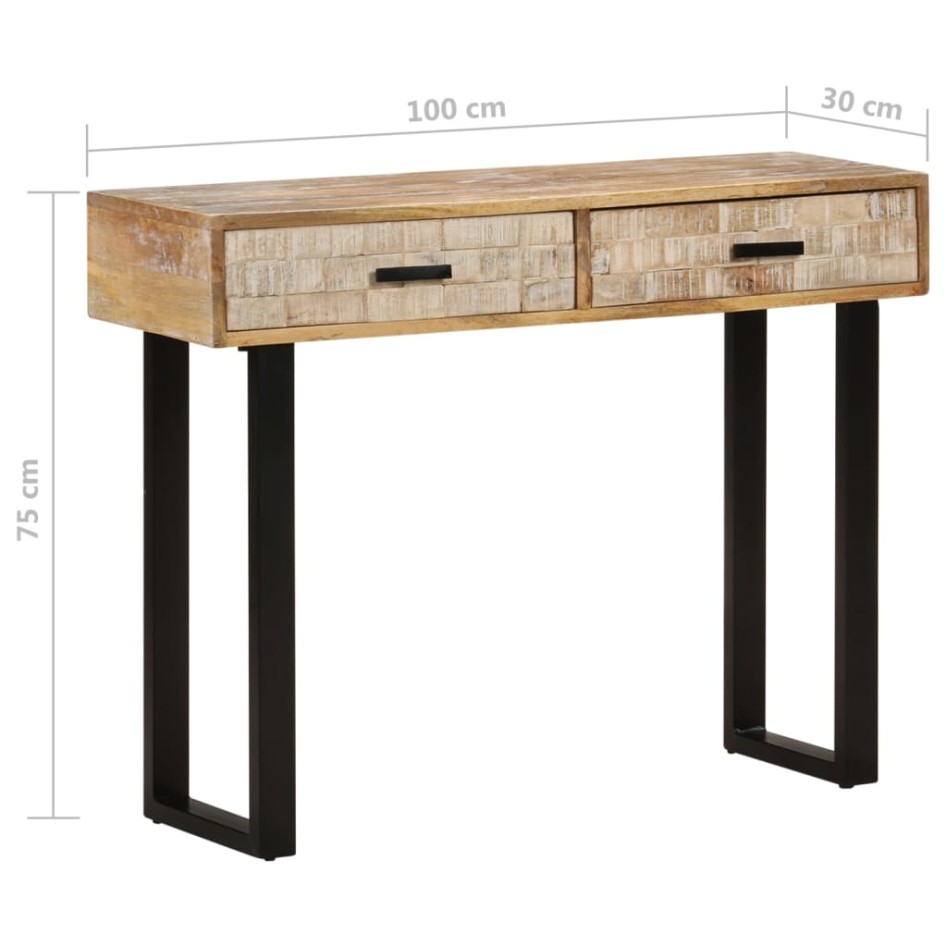 Mesa consola de madera maciza de mango 100x30x75