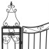 Puerta de jardín de hierro forjado negro 121x8x200