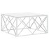 Mesa de centro acero inoxidable y vidrio plateado 80x80x40
