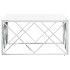 Mesa de centro acero inoxidable y vidrio plateado 80x80x40