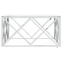Mesa de centro acero inoxidable y vidrio plateado 80x80x40
