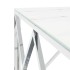 Mesa de centro acero inoxidable y vidrio plateado 80x80x40