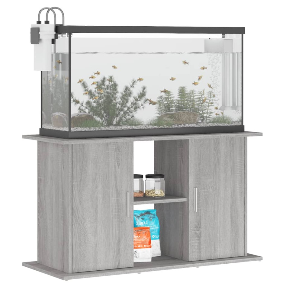 Soporte para acuario madera ingeniería gris Sonoma 101x41x58