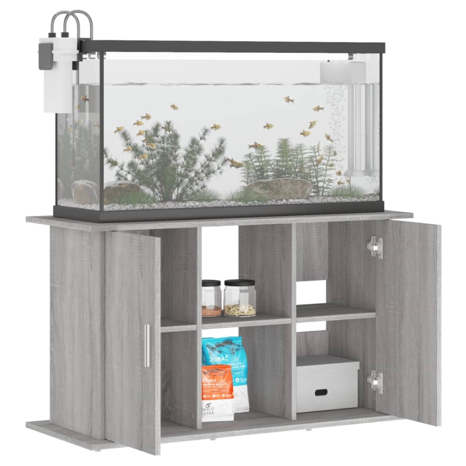 Soporte para acuario madera ingeniería gris Sonoma 101x41x58