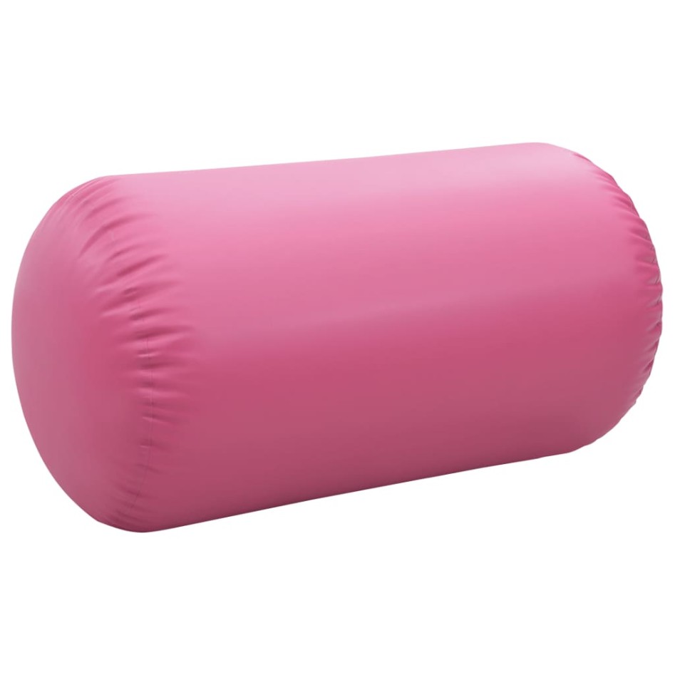 Rollo hinchable de gimnasia con bomba PVC rosa 120x75