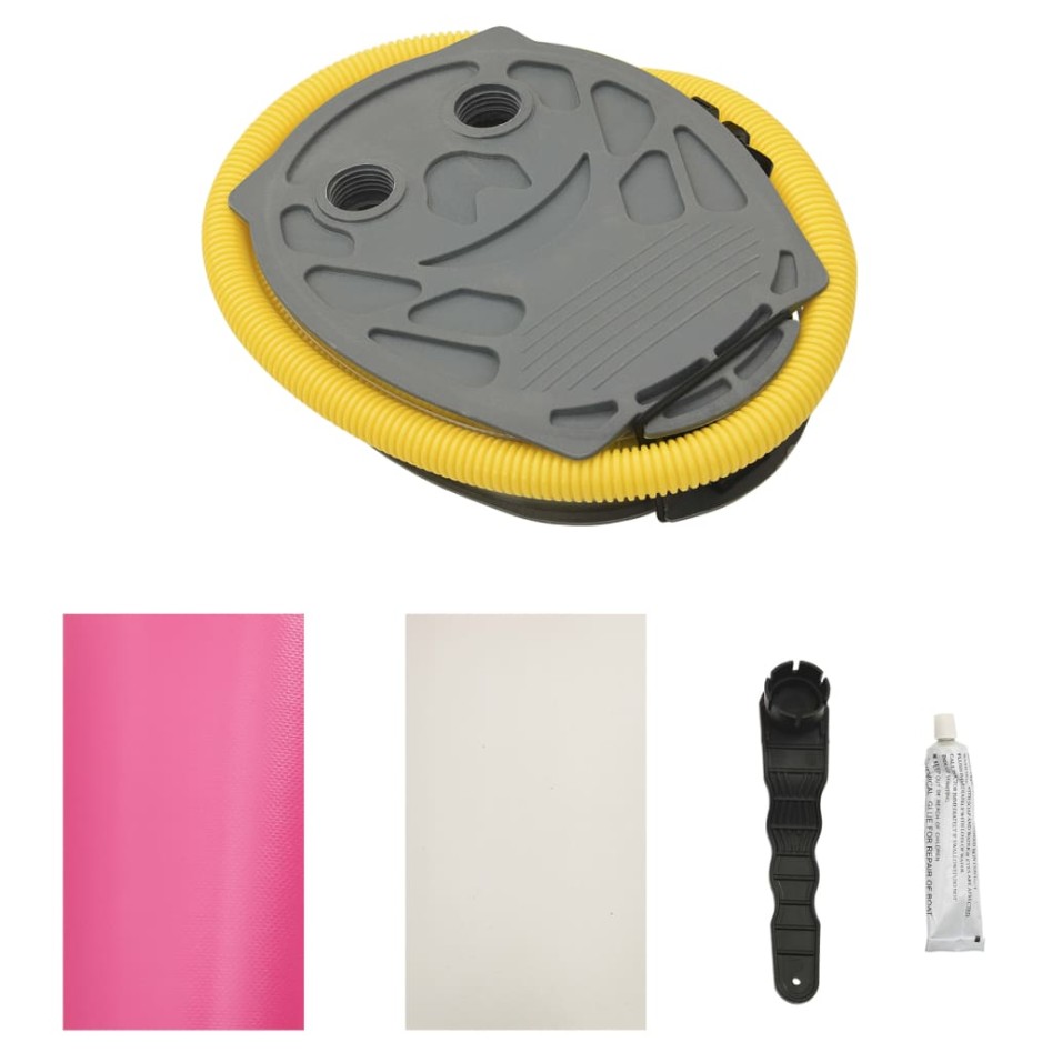 Rollo hinchable de gimnasia con bomba PVC rosa 120x75