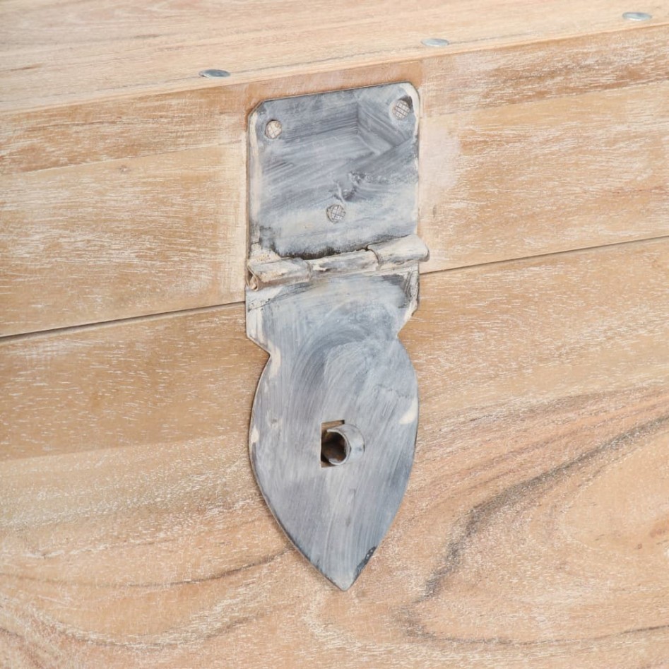 Baúl de madera maciza de acacia 40x40x40