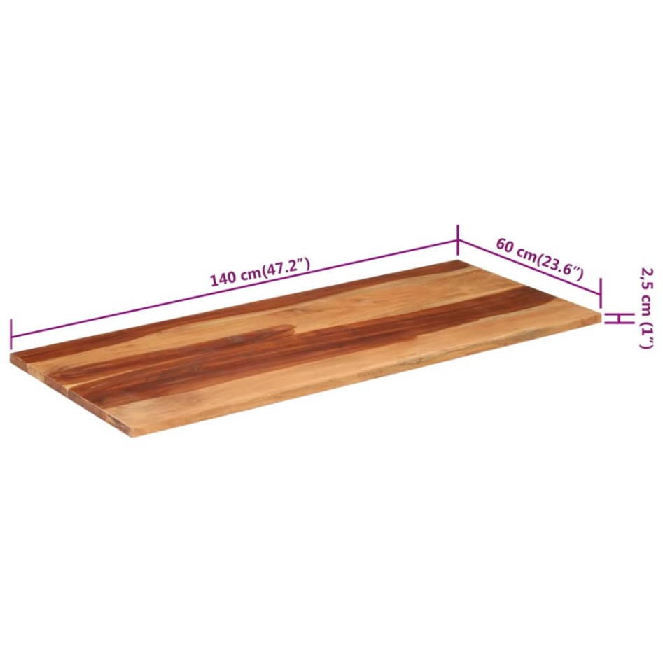 Tablero de mesa madera maciza de acacia 140x60x(2,5-2,7)