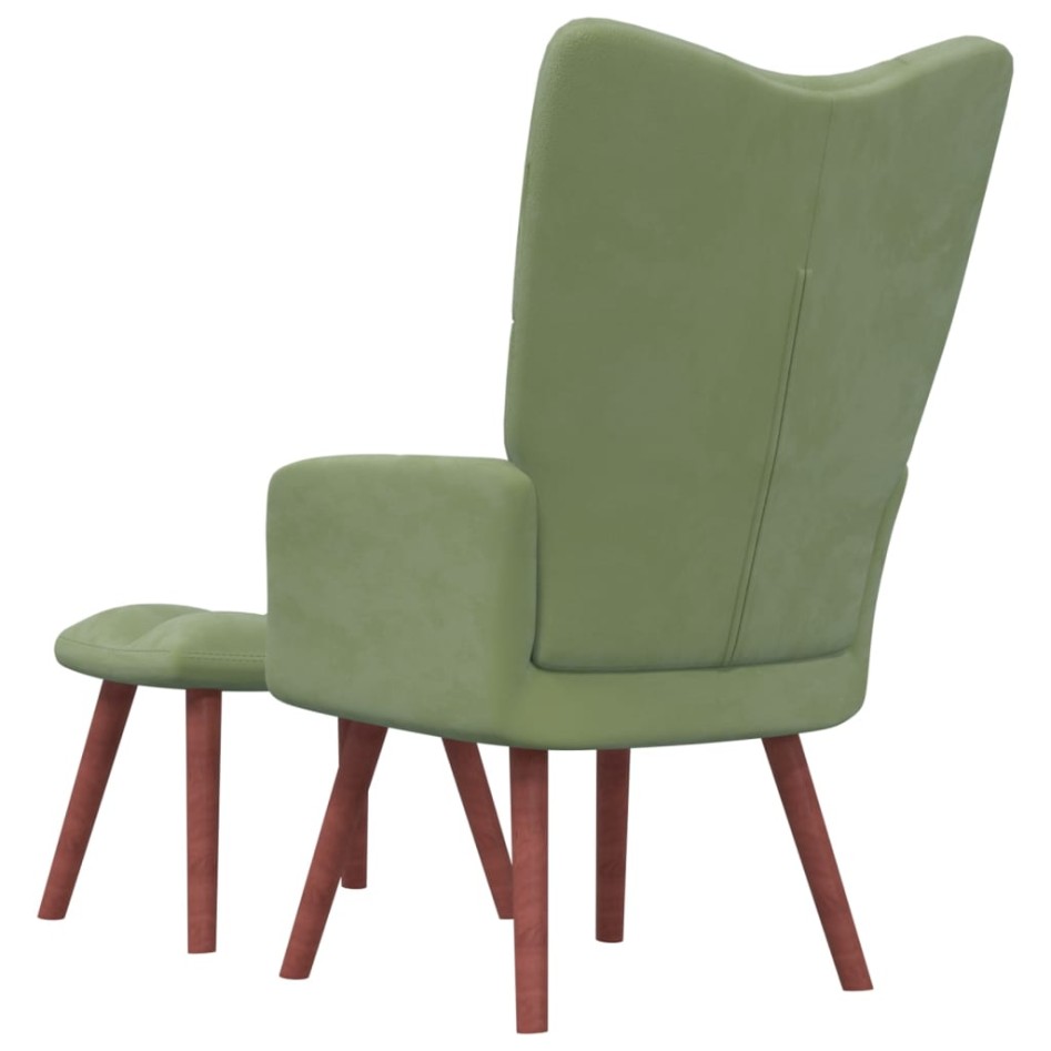 Sillón de relax con taburete de terciopelo verde