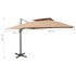 Sombrilla jardín voladiza con cubierta doble taupe 300x300